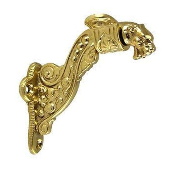 COPPER MOUNTAIN HARDWARE 4 Inch Solid Brass Lost Cast Wax Lion Head Stair Rail Bracket