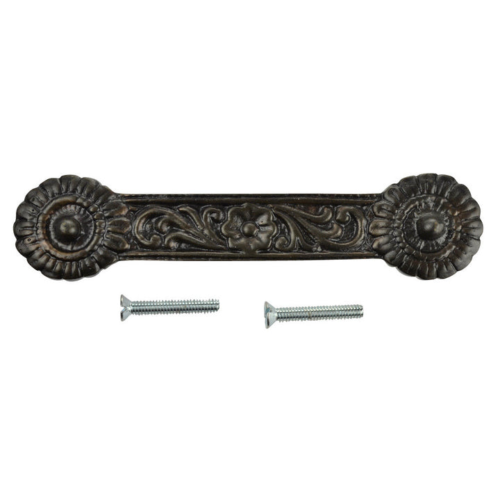 COPPER MOUNTAIN HARDWARE 4 1/4 Inch Overall (3 3/8 Inch c-c) Solid Brass Unique Circle Pull Handle (Oil Rubbed Bronze Finish)