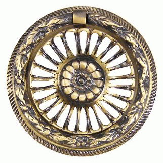 COPPER MOUNTAIN HARDWARE 3 5/8 Inch Solid Brass Radiant Flower Drawer Ring Pull (Antique Brass)