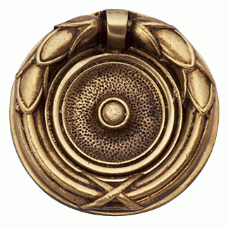 COPPER MOUNTAIN HARDWARE 2 3/4 Inch Solid Brass Ribbon & Reed Drawer Ring Pull (Antique Brass)