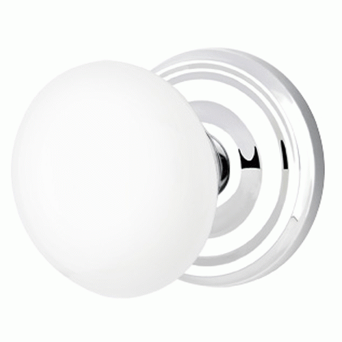 EMTEK Emtek Ice White Porcelain Door Knob Set With Regular Rosette