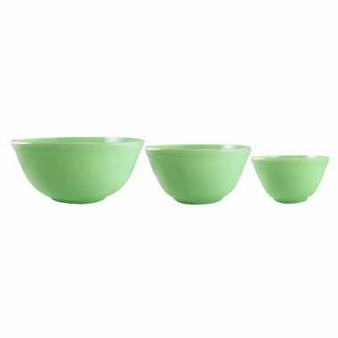 Copper Mountain Hardware Jadeite Glass Mixing Bowl Set of 3