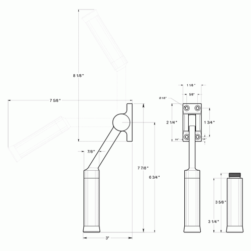 DELTANA 7 Inch Solid Brass Kickdown Door Holder (Oil Rubbed Bronze Finish)