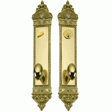 COPPER MOUNTAIN HARDWARE L'Enfant Style Deadbolt Entryway Set (Polished Brass Finish)