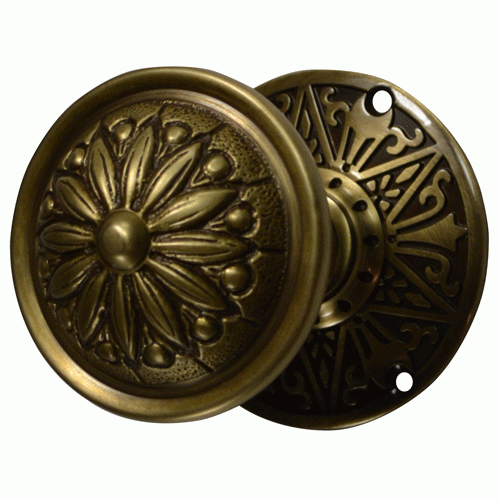 COPPER MOUNTAIN HARDWARE Eastlake Solid Brass Door Set With Provincial Style Knob