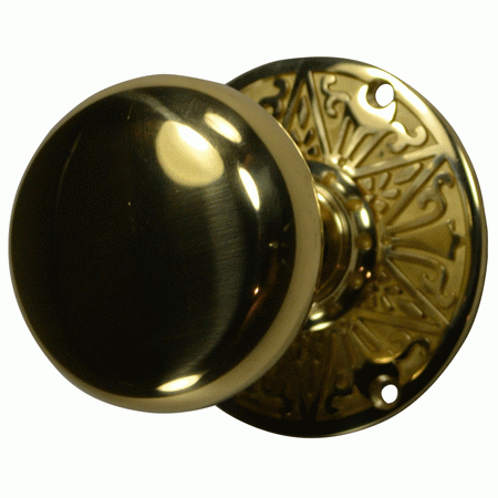 COPPER MOUNTAIN HARDWARE Eastlake Door Set With Round Brass Knob (Several Finishes Available)