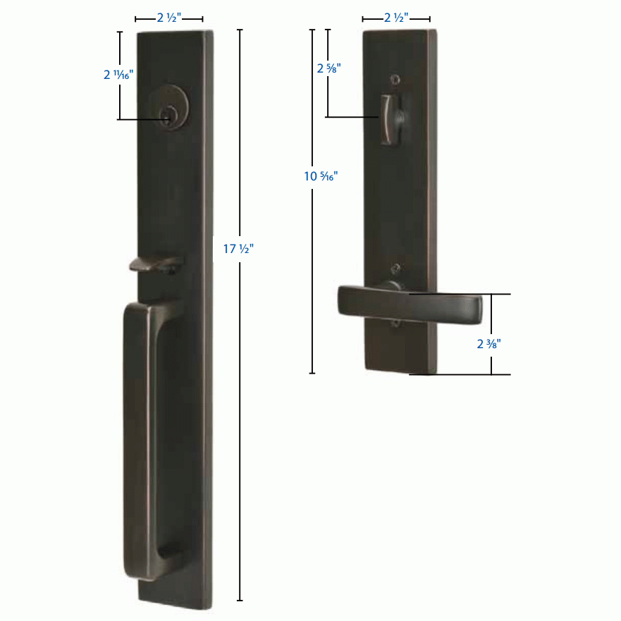 EMTEK Solid Brass Lausanne Style Entryway Set (Oil Rubbed Bronze Finish)