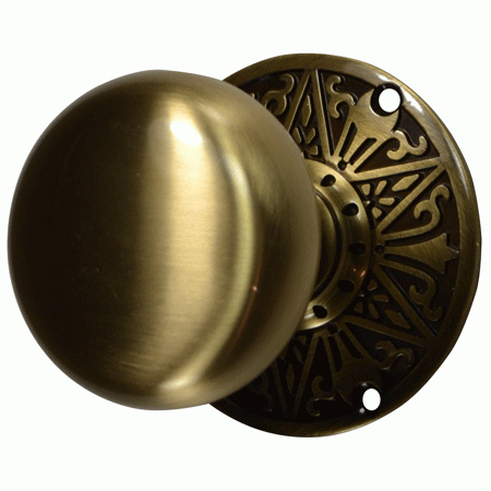 COPPER MOUNTAIN HARDWARE Eastlake Door Set With Round Brass Knob (Several Finishes Available)