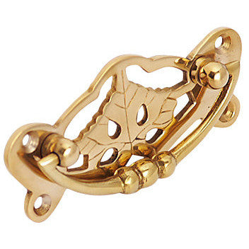 COPPER MOUNTAIN HARDWARE 4 Inch Solid Brass Ornate Broken Leaf Bail Pull Polished Brass Finish