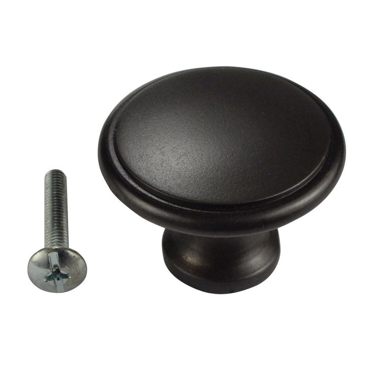 COPPER MOUNTAIN HARDWARE 1 1/2 Inch Brass Flat Top Cabinet Knob (Oil Rubbed Bronze Finish)