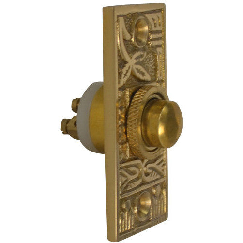 COPPER MOUNTAIN HARDWARE Solid Brass Broken Leaf Door Bell (Polished Brass Finish)