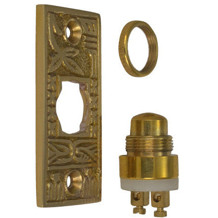 COPPER MOUNTAIN HARDWARE Solid Brass Broken Leaf Door Bell (Polished Brass Finish)