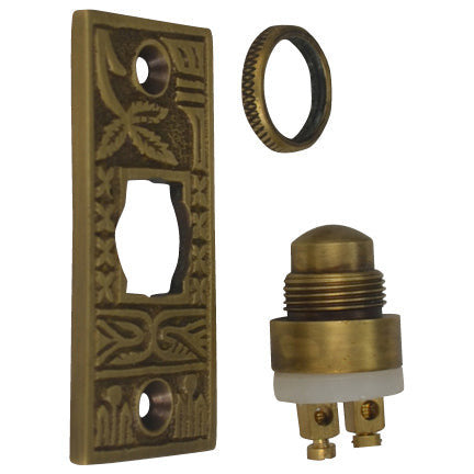 COPPER MOUNTAIN HARDWARE Solid Brass Broken Leaf Door Bell (Antique Brass Finish)