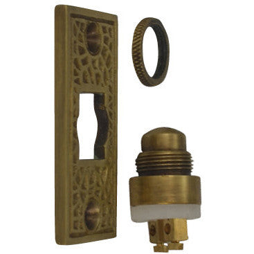 COPPER MOUNTAIN HARDWARE Craftsman Style Doorbell Button In Solid Brass (Antique Brass Finish)