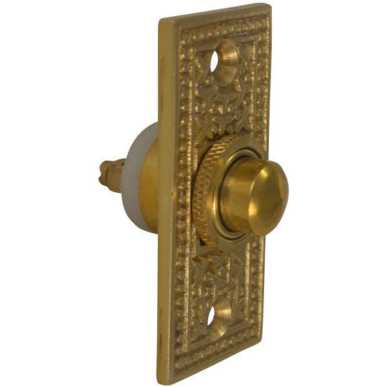 COPPER MOUNTAIN HARDWARE Solid Brass Rice Pattern Door Bell (Polished Brass Finish)