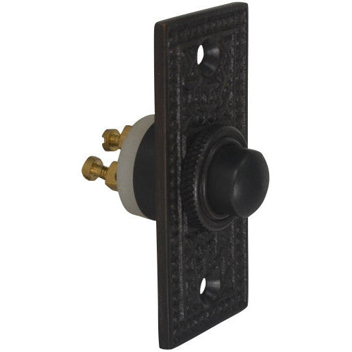 COPPER MOUNTAIN HARDWARE Solid Brass Rice Pattern Door Bell (Oil Rubbed Bronze Finish)