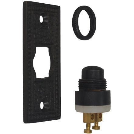 COPPER MOUNTAIN HARDWARE Solid Brass Rice Pattern Door Bell (Oil Rubbed Bronze Finish)