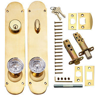 COPPER MOUNTAIN HARDWARE Traditional Oval Deadbolt Entryway Set (Polished Brass Finish)