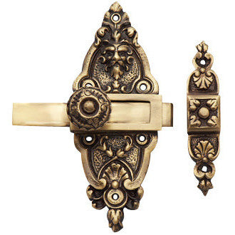 Copper Mountain Hardware 5 1/2 Gargoyle French Door or Cabinet Slide Bolt Latch (Antique Brass Finish)