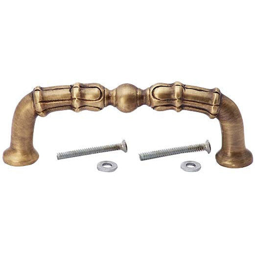 COPPER MOUNTAIN HARDWARE 5 Inch Overall (4 1/3 Inch c.c.) Solid Brass Victorian Style Pull (Antique Brass Finish)