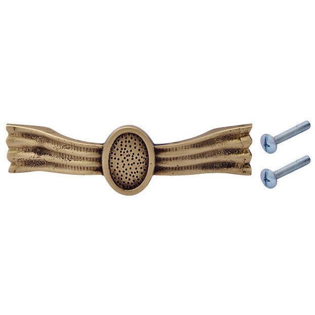 COPPER MOUNTAIN HARDWARE 4 3/8 Inch Overall (3 1/4 Inch c-c) Solid Brass Hand Hammered Style Pull (Antique Brass Finish)