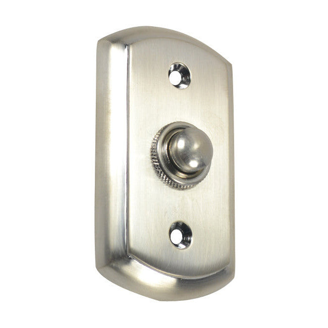 COPPER MOUNTAIN HARDWARE 3 1/8 Inch Solid Brass Traditional Doorbell Button (Brushed Nickel)