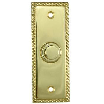 DELTANA 3 1/3 Inch Solid Brass Doorbell Button (Polished Brass Finish)