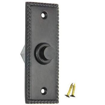 DELTANA 3 1/3 Inch Solid Brass Doorbell Button (Flat Black Finish)