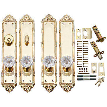 COPPER MOUNTAIN HARDWARE Victorian Oval Double Door Deadbolt Entryway Set (Polished Brass Finish)