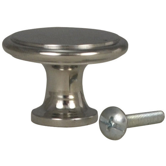 COPPER MOUNTAIN HARDWARE 1 1/2 Inch Brass Flat Top Cabinet Knob (Polished Chrome Finish)