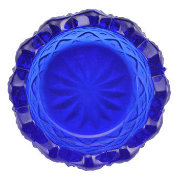 Copper Mountain Hardware Cobalt Blue Glass Sawtooth Pattern Open Salt Cellar