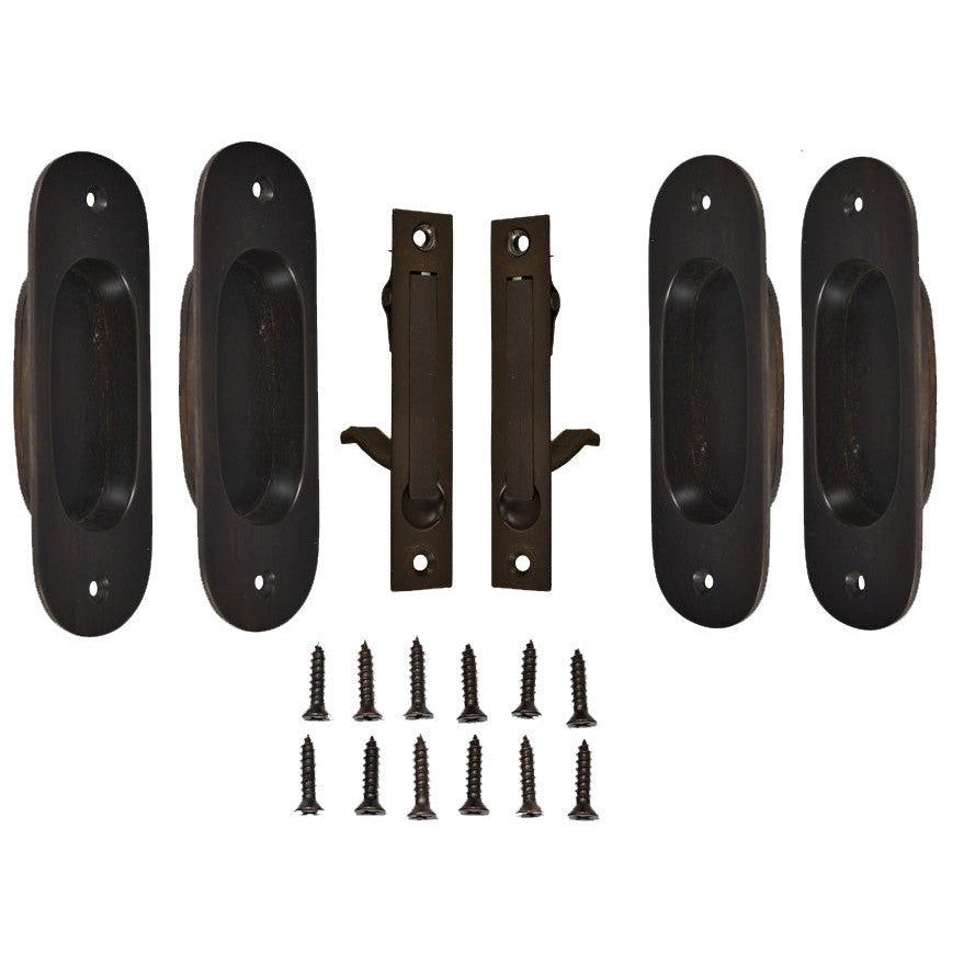 COPPER MOUNTAIN HARDWARE Traditional Oval Pattern Double Pocket Passage Style Door Set (Oil Rubbed Bronze)