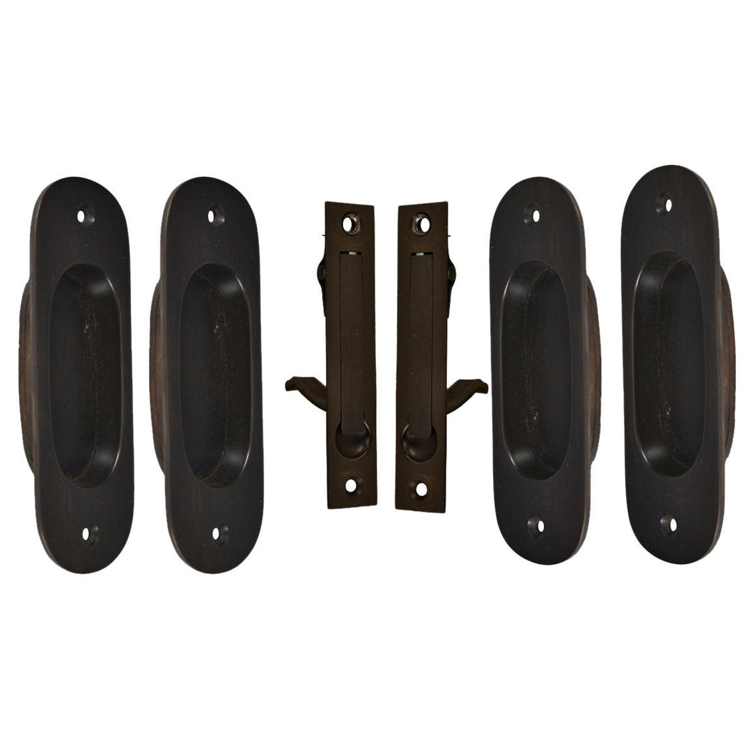 COPPER MOUNTAIN HARDWARE Traditional Oval Pattern Double Pocket Passage Style Door Set (Oil Rubbed Bronze)