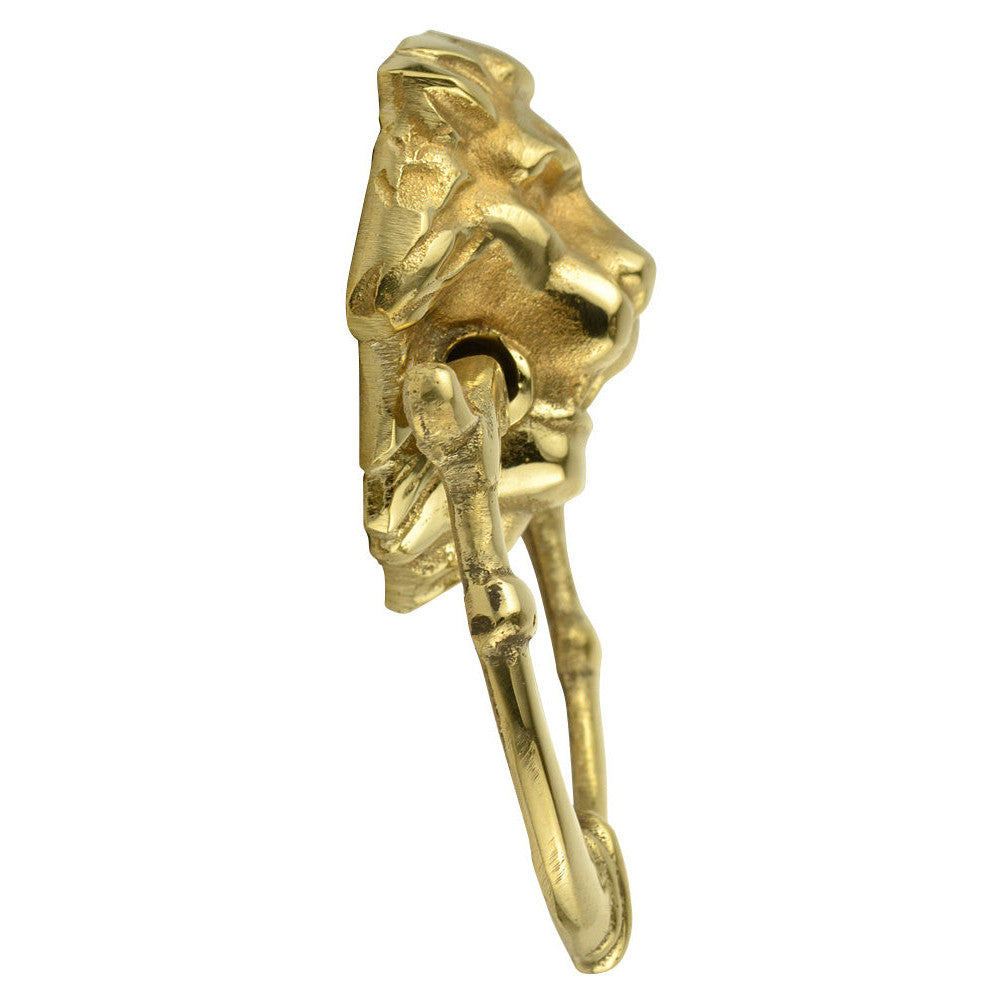 COPPER MOUNTAIN HARDWARE 2 4/5 Inch Solid Brass Lion Drop Drawer Ring Pull (Polished Brass)