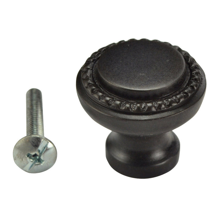 COPPER MOUNTAIN HARDWARE 1 Inch Solid Brass Round Knob (Oil Rubbed Bronze Finish)