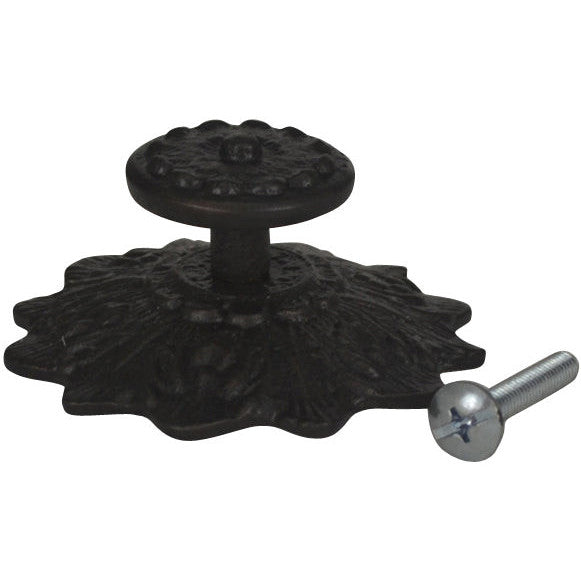 2 2/5 Inch Solid Brass Victorian Floral Cabinet & Furniture Knob (Several Finishes Available)