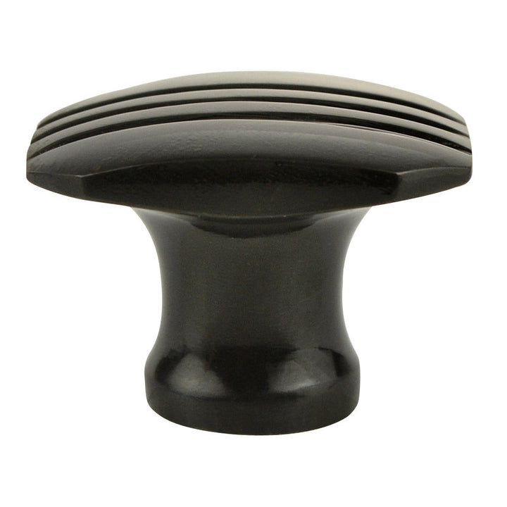 COPPER MOUNTAIN HARDWARE 1 1/10 Inch Solid Brass Art Deco Style Lined Knob (Oil Rubbed Bronze Finish)