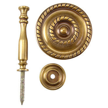 COPPER MOUNTAIN HARDWARE Georgian Rope Style Curtain Tieback (Antique Brass Finish)