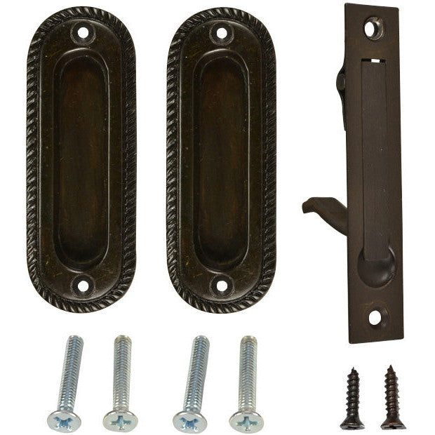 COPPER MOUNTAIN HARDWARE Georgian Single Pocket Passage Style Door Set Oil Rubbed Bronze Finish