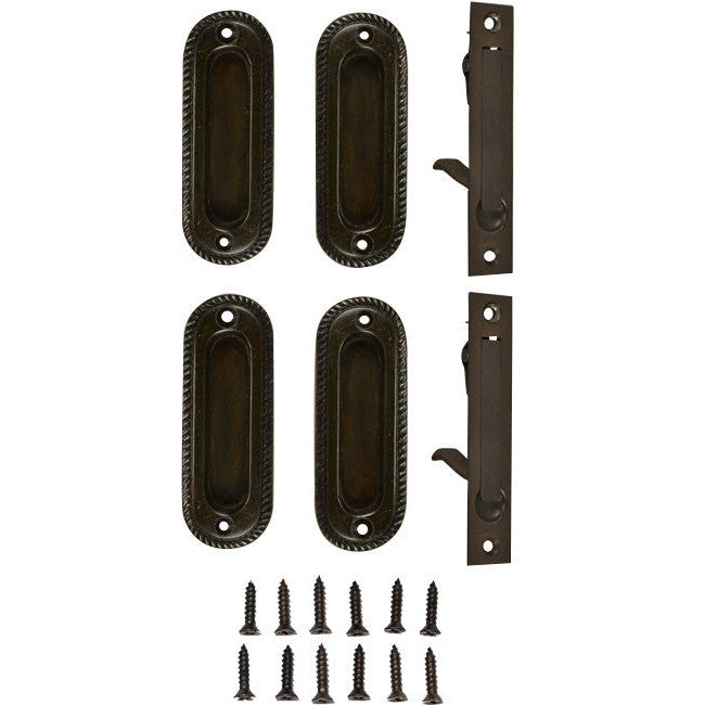 COPPER MOUNTAIN HARDWARE Georgian Double Pocket Passage Style Door Set (Oil Rubbed Bronze Finish)