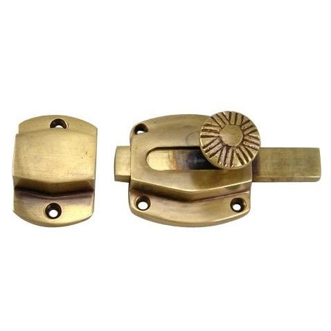 COPPER MOUNTAIN HARDWARE 1 1/2 Inch Plain Cabinet Latch (Antique Brass Finish)