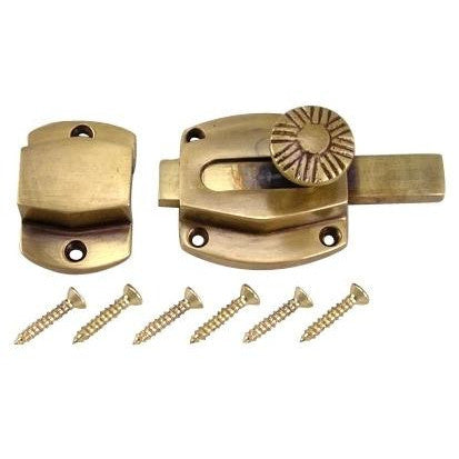 COPPER MOUNTAIN HARDWARE 1 1/2 Inch Plain Cabinet Latch (Antique Brass Finish)