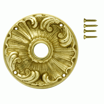 Copper Mountain Hardware Romanesque Solid Brass Rosette Plate (Polished Brass Finish)