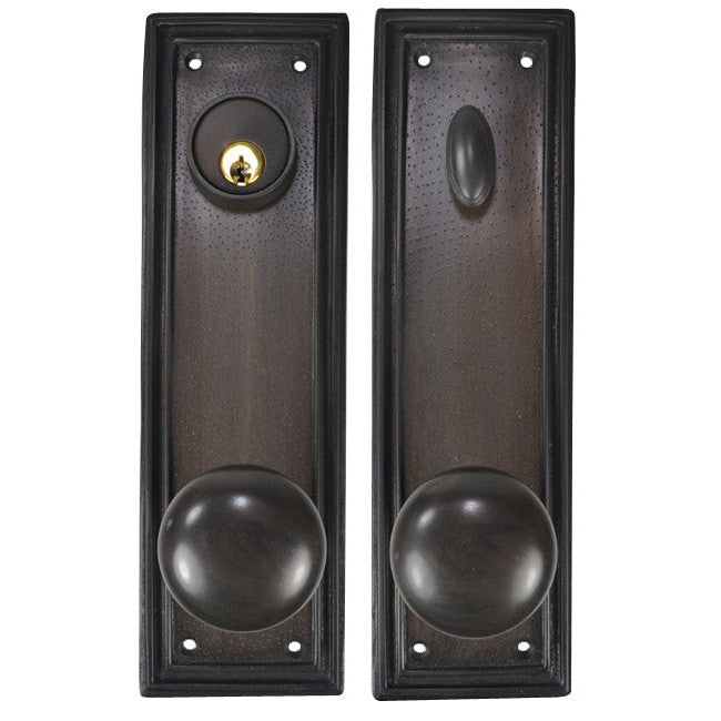 COPPER MOUNTAIN HARDWARE Traditional Square Deadbolt Entryway Set (Oil Rubbed Bronze Finish)