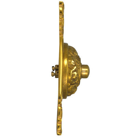 COPPER MOUNTAIN HARDWARE 4 1/4 Inch Art Nouveau Solid Brass Doorbell (Polished Brass Finish)