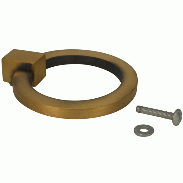 COPPER MOUNTAIN HARDWARE 2 Inch Mission Style Solid Brass Drawer Ring Pull Hand Wrought (Antique Brass)