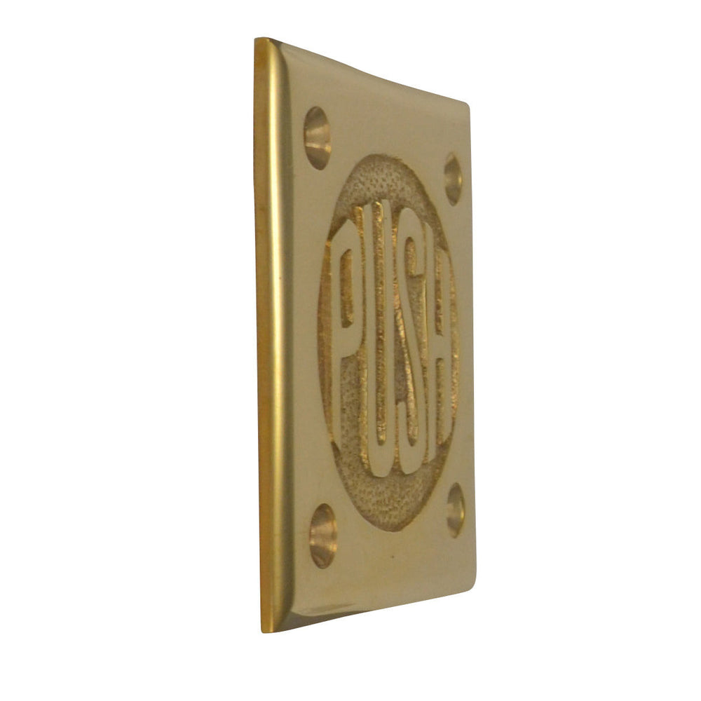 COPPER MOUNTAIN HARDWARE 2 3/4 Inch Brass Classic American "PUSH" Plate (Polished Brass Finish)