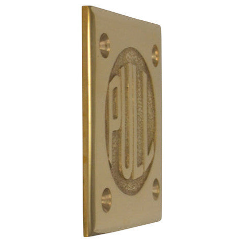 COPPER MOUNTAIN HARDWARE 2 3/4 Inch Brass Classic American "PULL" Plate (Polished Brass Finish)