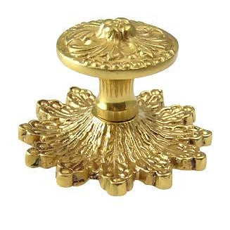 COPPER MOUNTAIN HARDWARE 2 5/8 Inch Polished Brass Rococo Victorian Knob with Back Plate (Several Finishes Available)