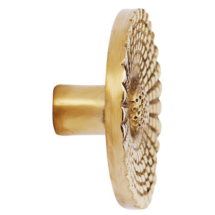 COPPER MOUNTAIN HARDWARE 1 1/2 Solid Brass Art Deco Style Round Knob (Polished Brass Finish)